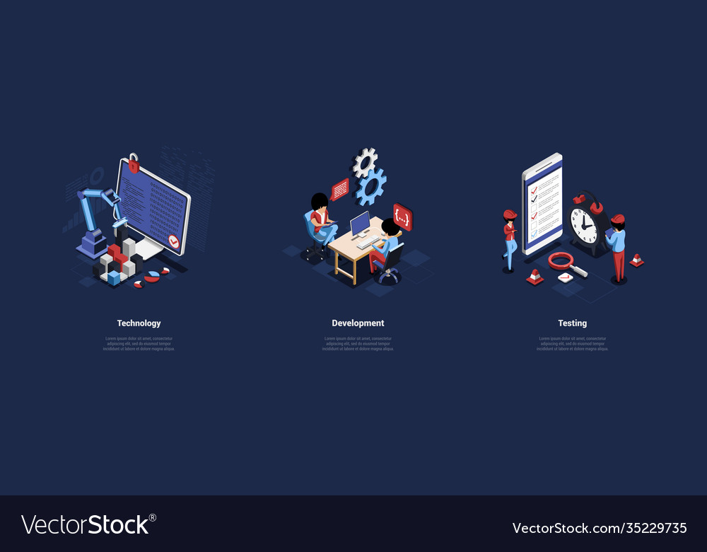 Technology development and testing business vector image Technology development and testing business