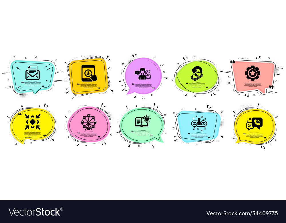 Technology icons set included icon as scroll down Vector Image Technology icons set included icon as scroll down