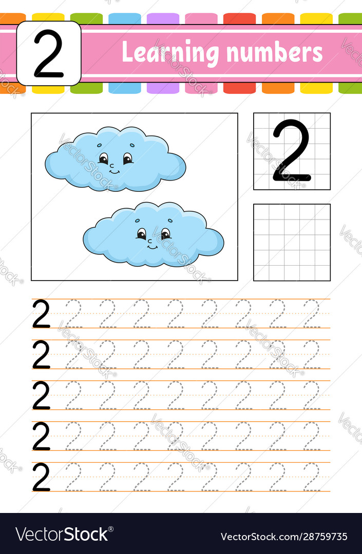 Trace and write handwriting practice learning vector image Trace and write handwriting practice learning