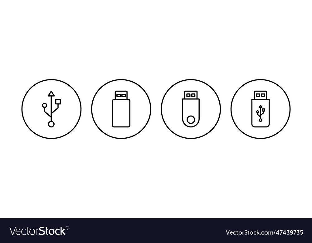 Usb icon set flash disk Vector Image Usb icon set flash disk
