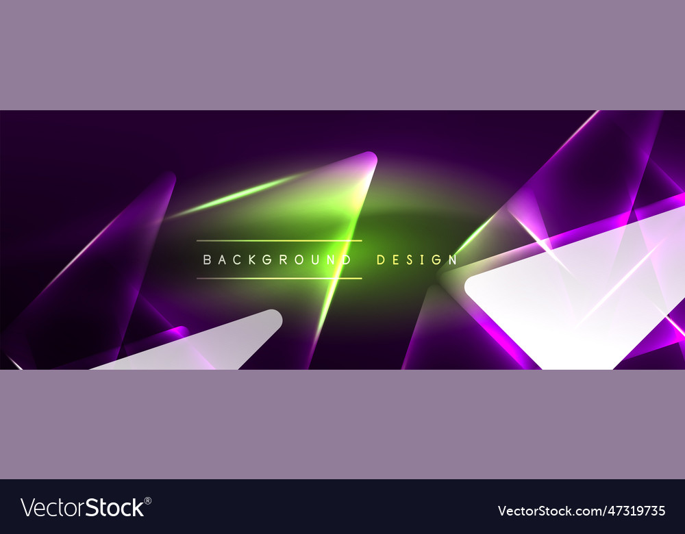 Vibrant geometric neon shiny line background a Vector Image