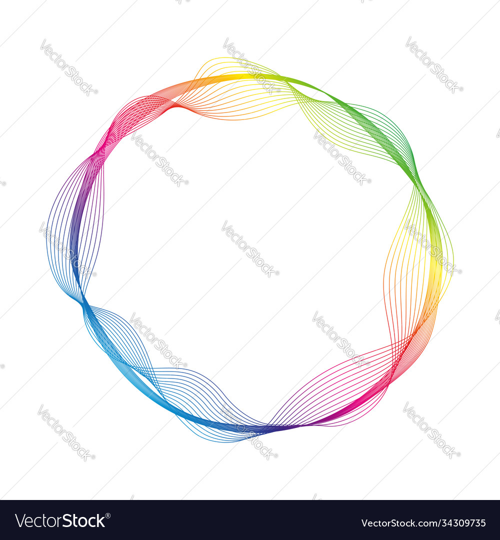 Welle viele farbige Linien Kreisrahmen