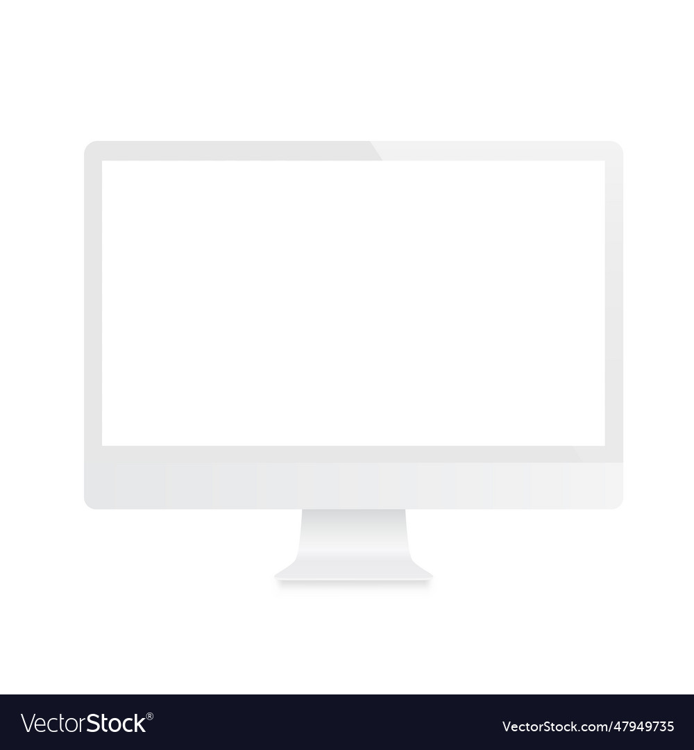 White computer monitor front view - stock vector image White computer monitor front view - stock