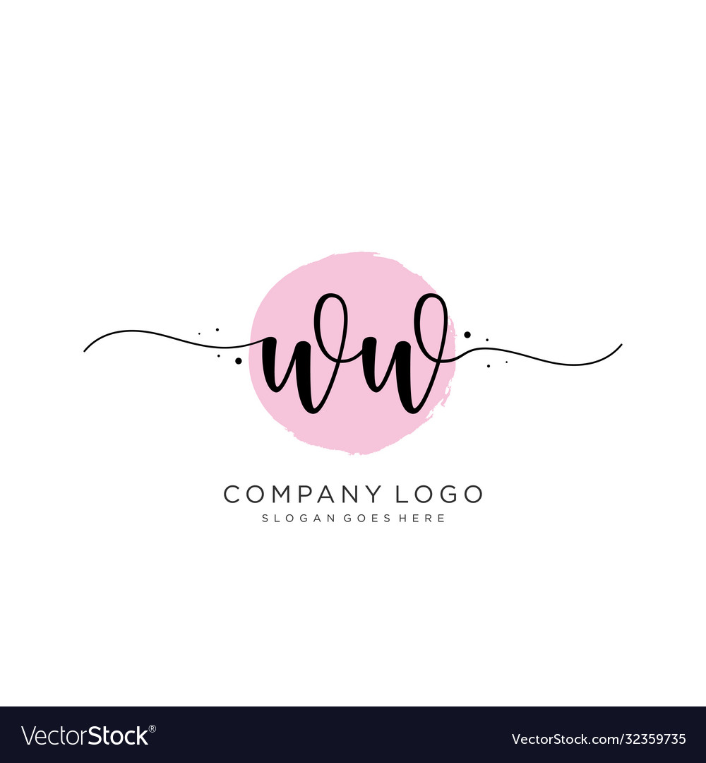 Ww initial handwriting logo design