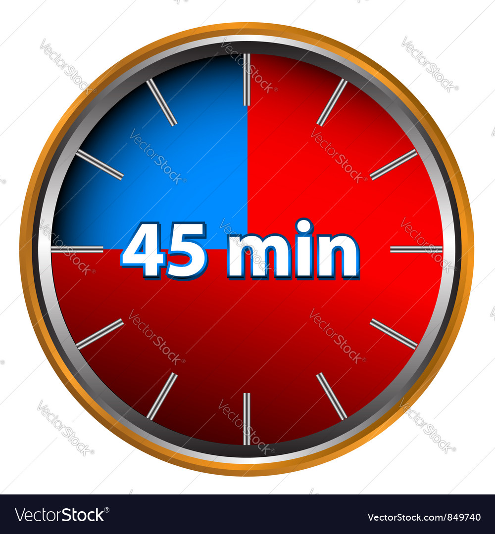 45-minutes-royalty-free-vector-image-vectorstock