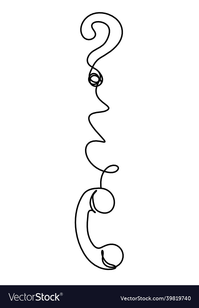 Abstract handset with question mark as line Vector Image Abstract handset with question mark as line