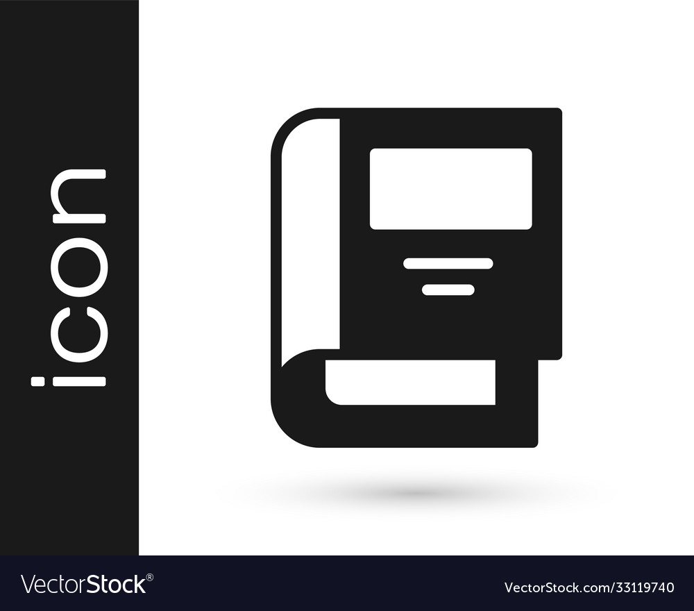 Black history book icon isolated on white