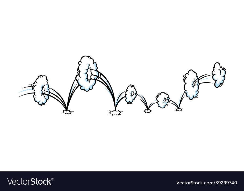 Comic clouds to show jumping motion trailed