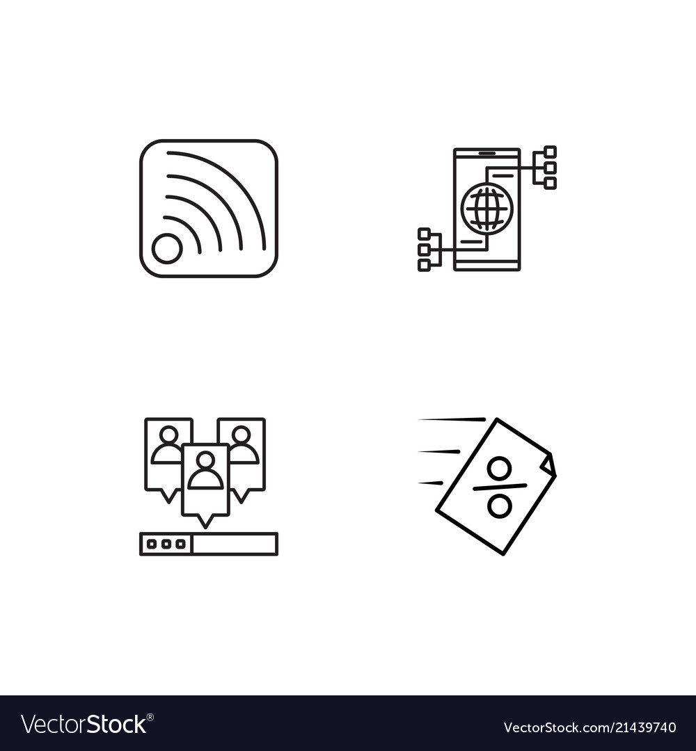 Communication linear icons set simple outline