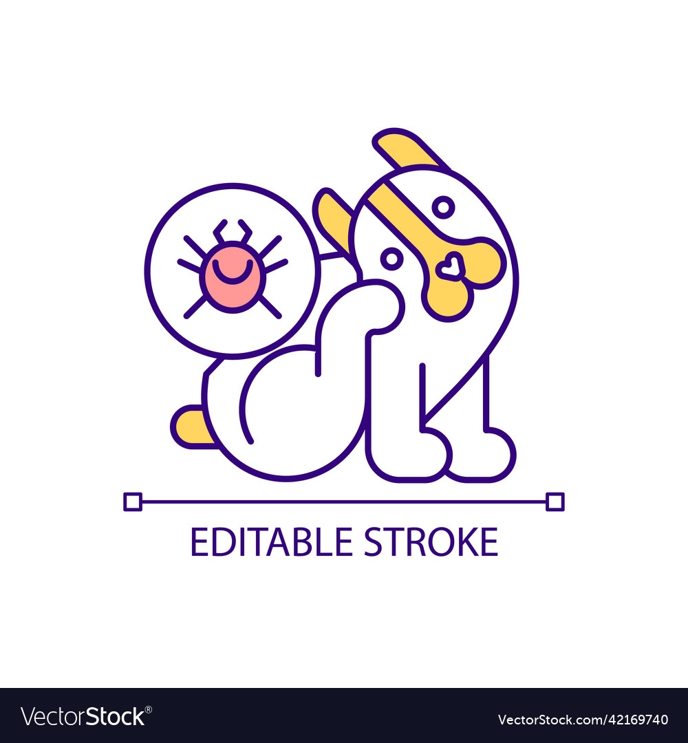 Ohrmilben bei Hunden rgb Farbe Icon vector image Ohrmilben bei Hunden rgb Farbe Icon