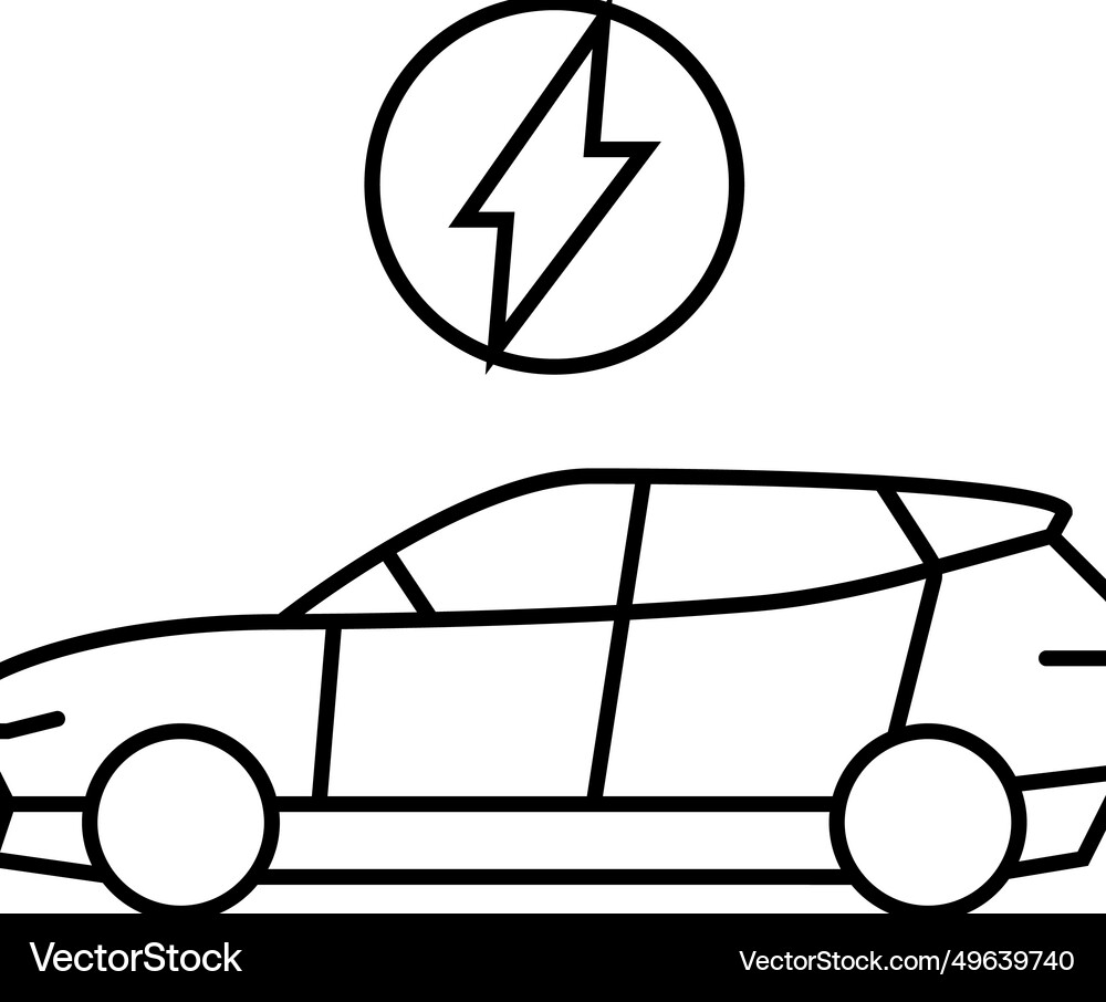 Electric vehicle line icon Royalty Free Vector Image