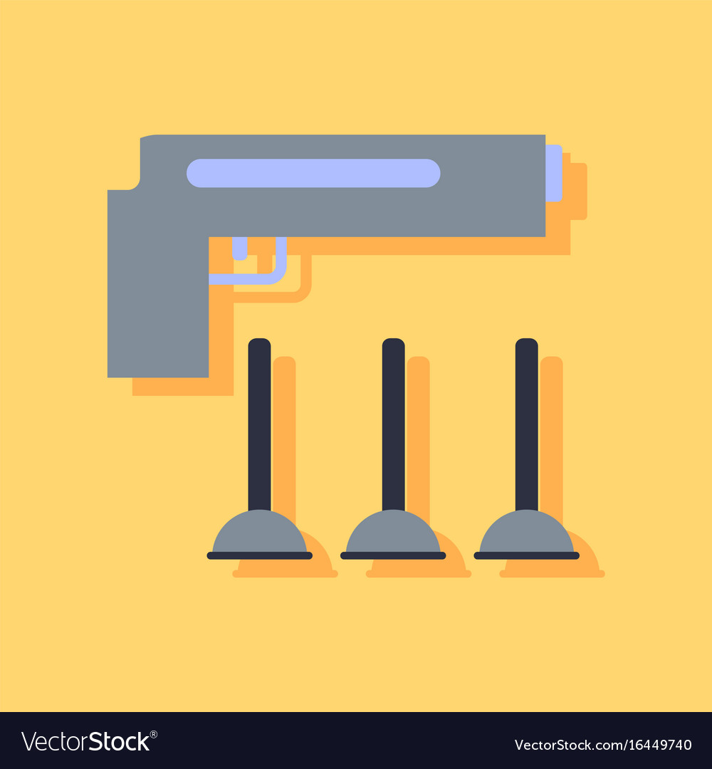 Flat icon design collection toy gun in sticker Vector Image