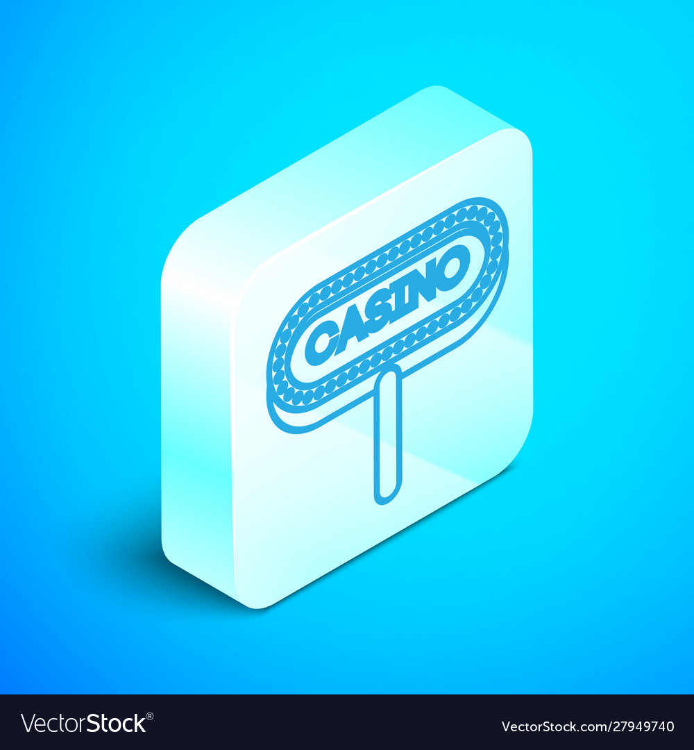 Isometric line casino signboard icon isoliert