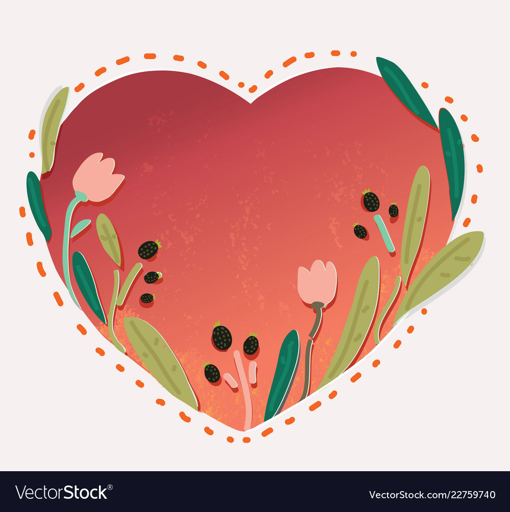 Love card with floral bouquet