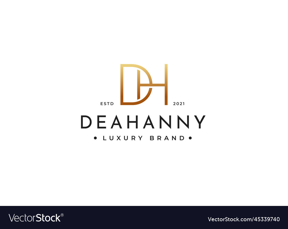 Minimalist letter d h logo design for personal