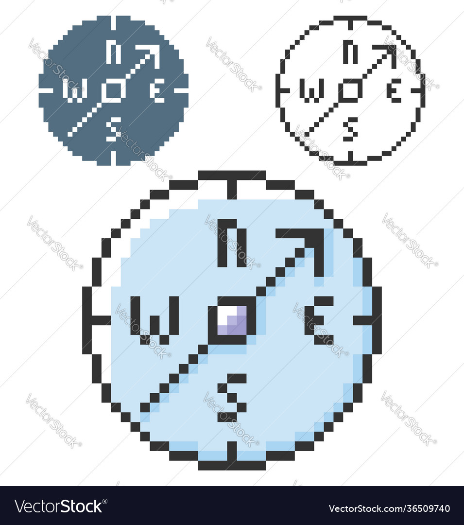 Pixel Compass Icons - 3 Variants