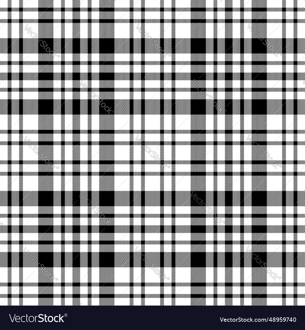 Plaid nahtloses Muster in schwarz weiß Check