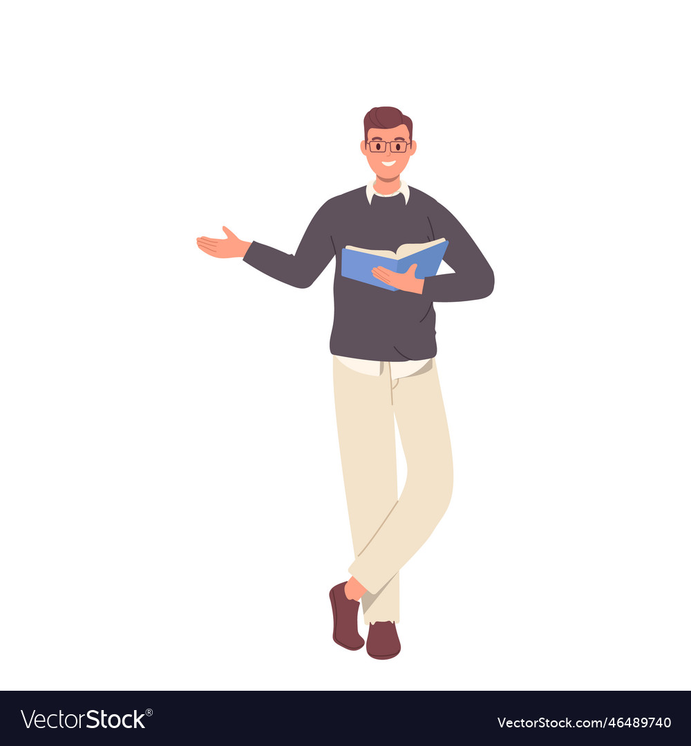 Professional male literature teacher character Vector Image