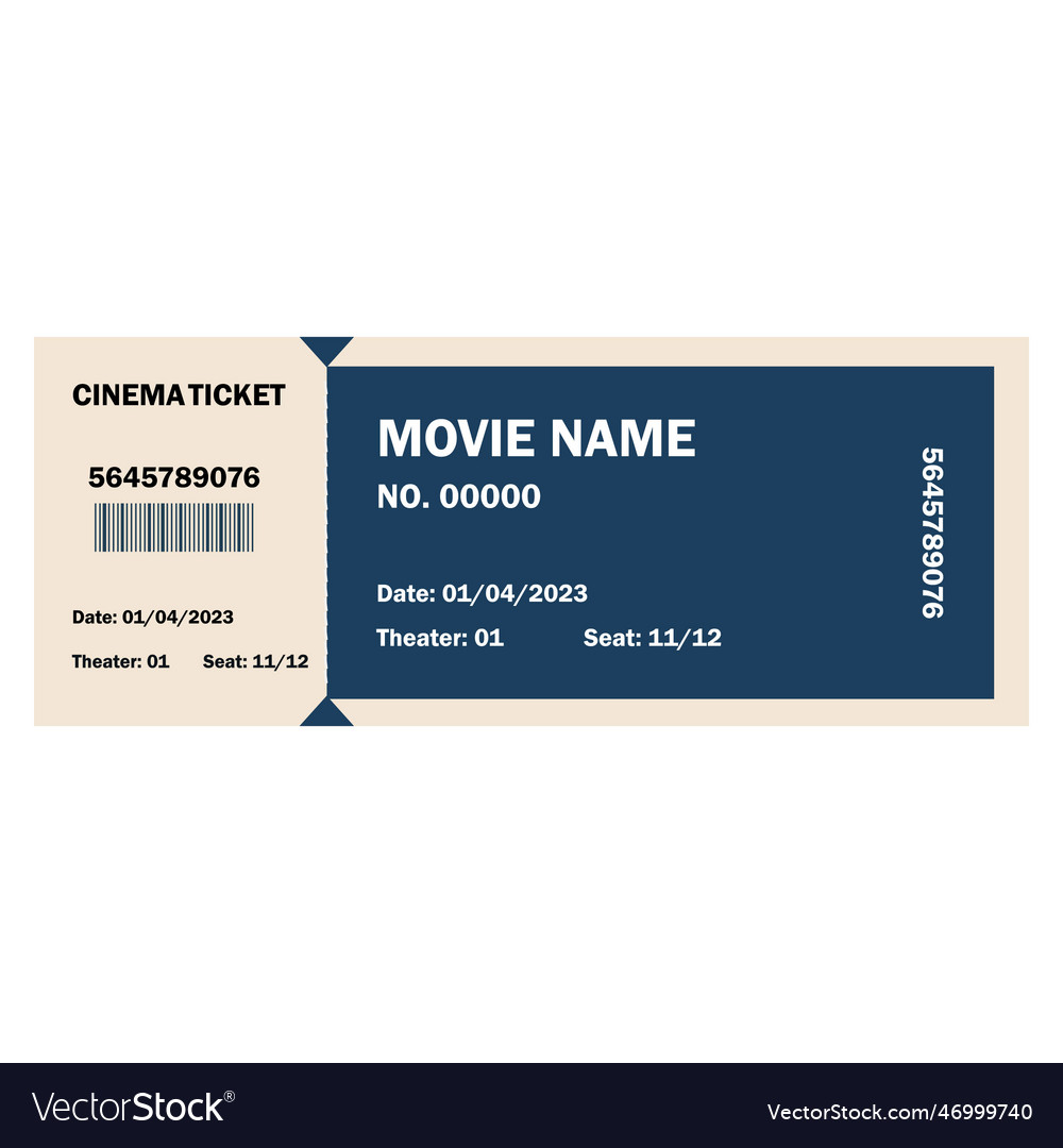 Retro movie ticket Royalty Free Vector Image - VectorStock