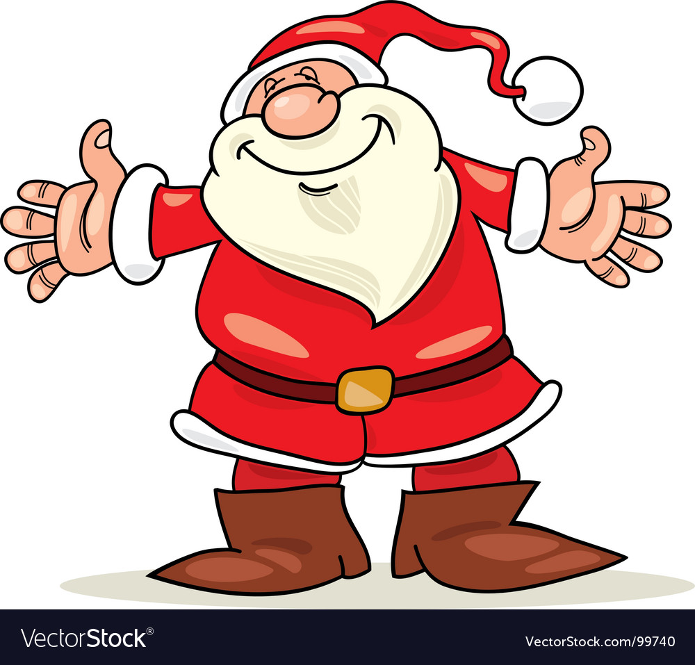 Santa claus with open arms Royalty Free Vector Image