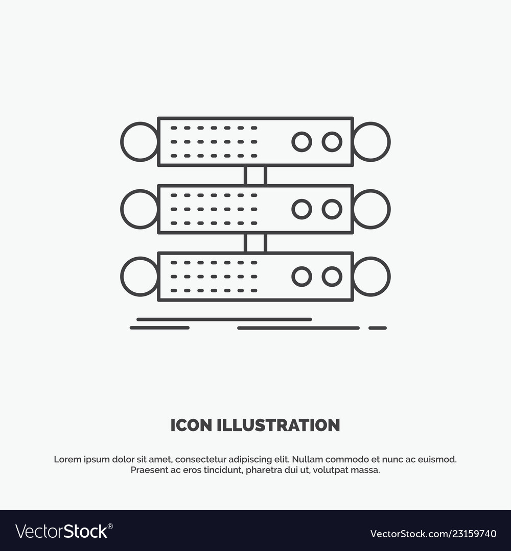 Serverstruktur-Rack-Datenbankdaten-Iconzeile vector image Serverstruktur-Rack-Datenbankdaten-Iconzeile