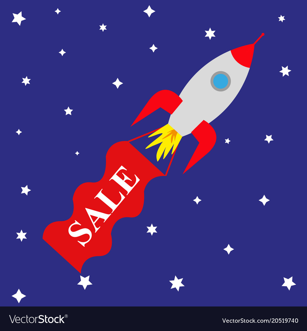 Space rocket with banner sale