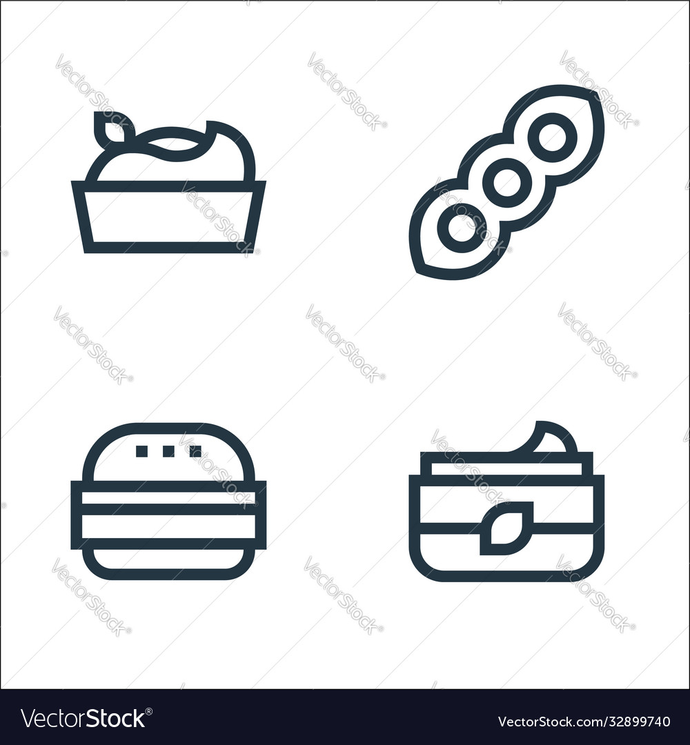 Vegan line icons linear set quality