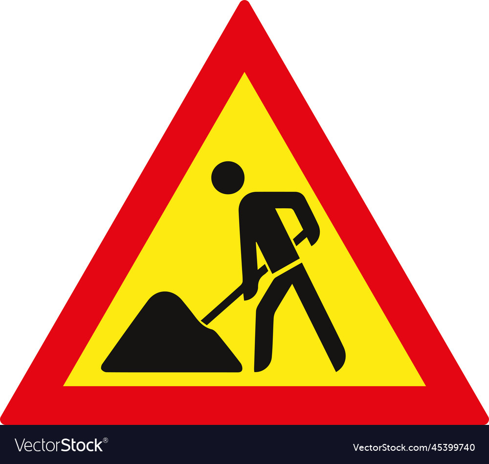 Work in progress road sign Royalty Free Vector Image