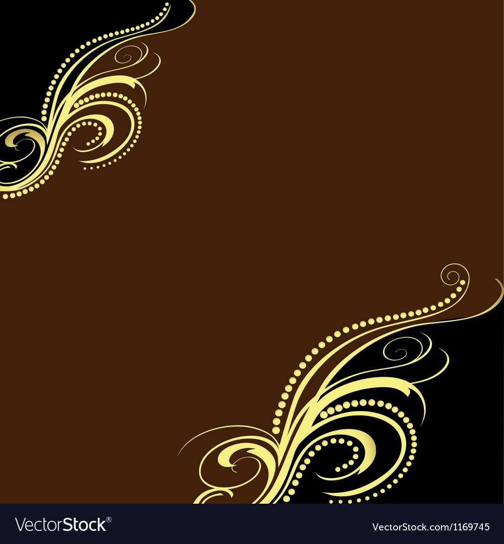 Background with golden ornament and brown Vector Image