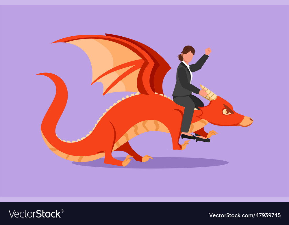 Cartoon flat style drawing of bravery Royalty Free Vector