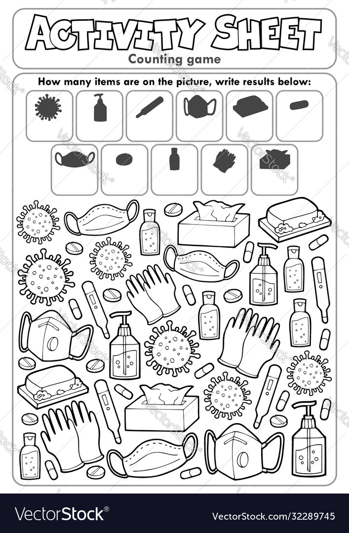 Counting Game Activity Sheet - Healthcare Theme
