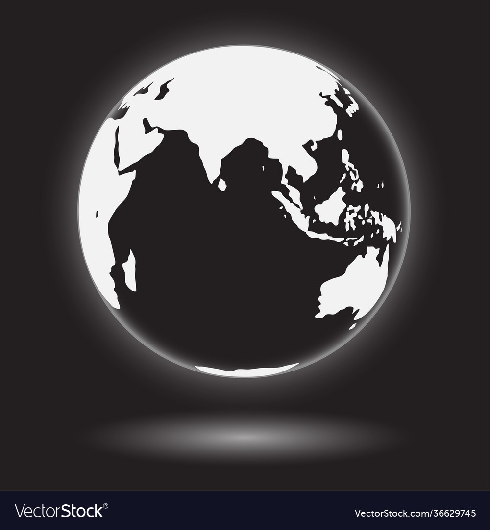 Globe shape in realistic style with shadow vector image Globe shape in realistic style with shadow