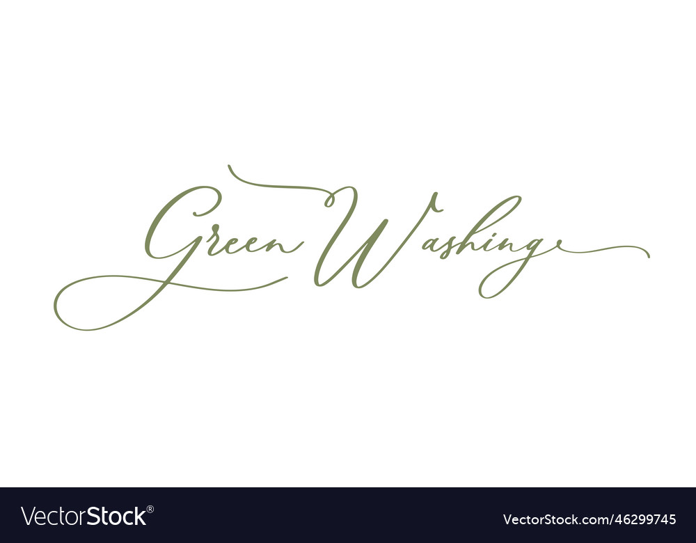 Green washing concept logo calligraphy watercolor