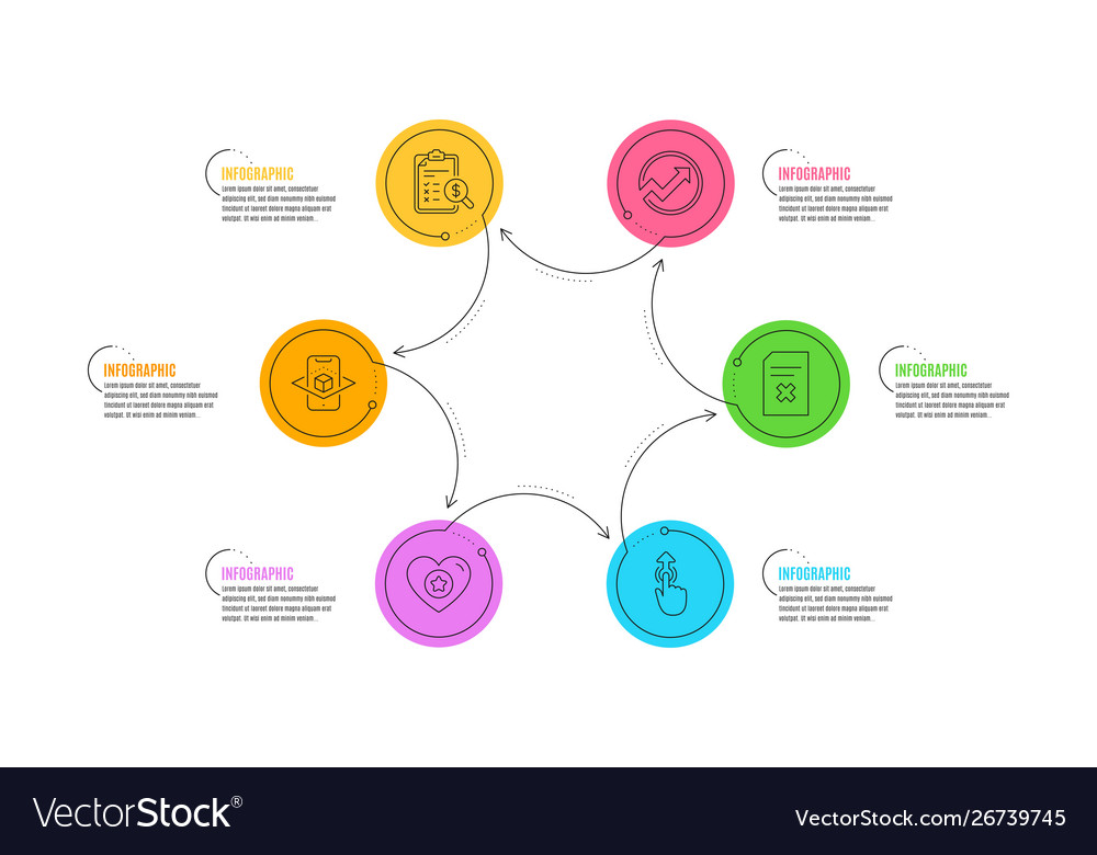 Heart accounting report and delete file icons set Vector Image Heart accounting report and delete file icons set