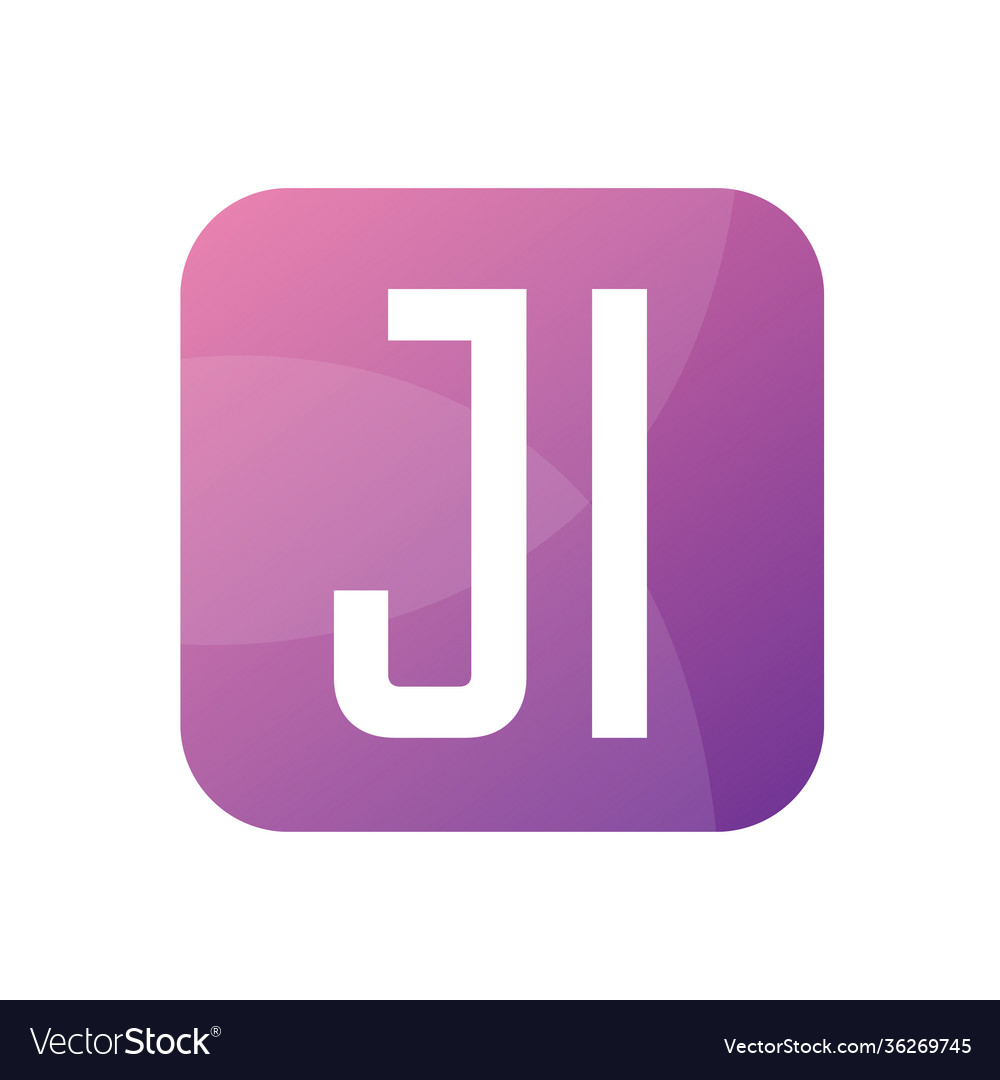 Ji letter logo design with simple style Royalty Free Vector