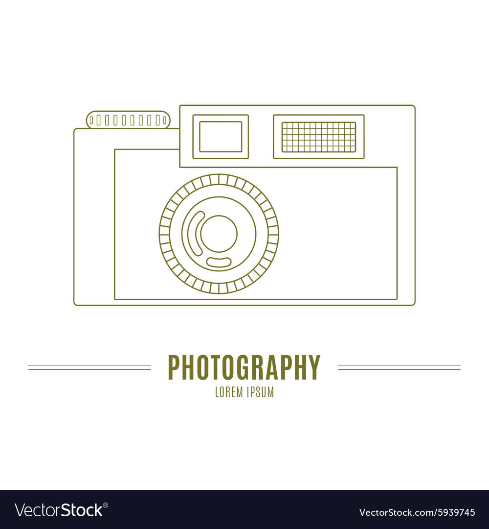 Old camera - branding identity element isolated