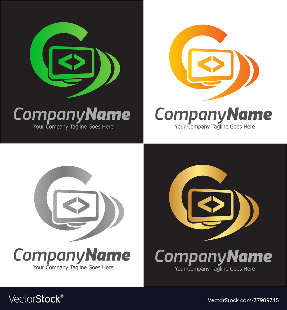 Programmiercode und Computermonitor-Logo