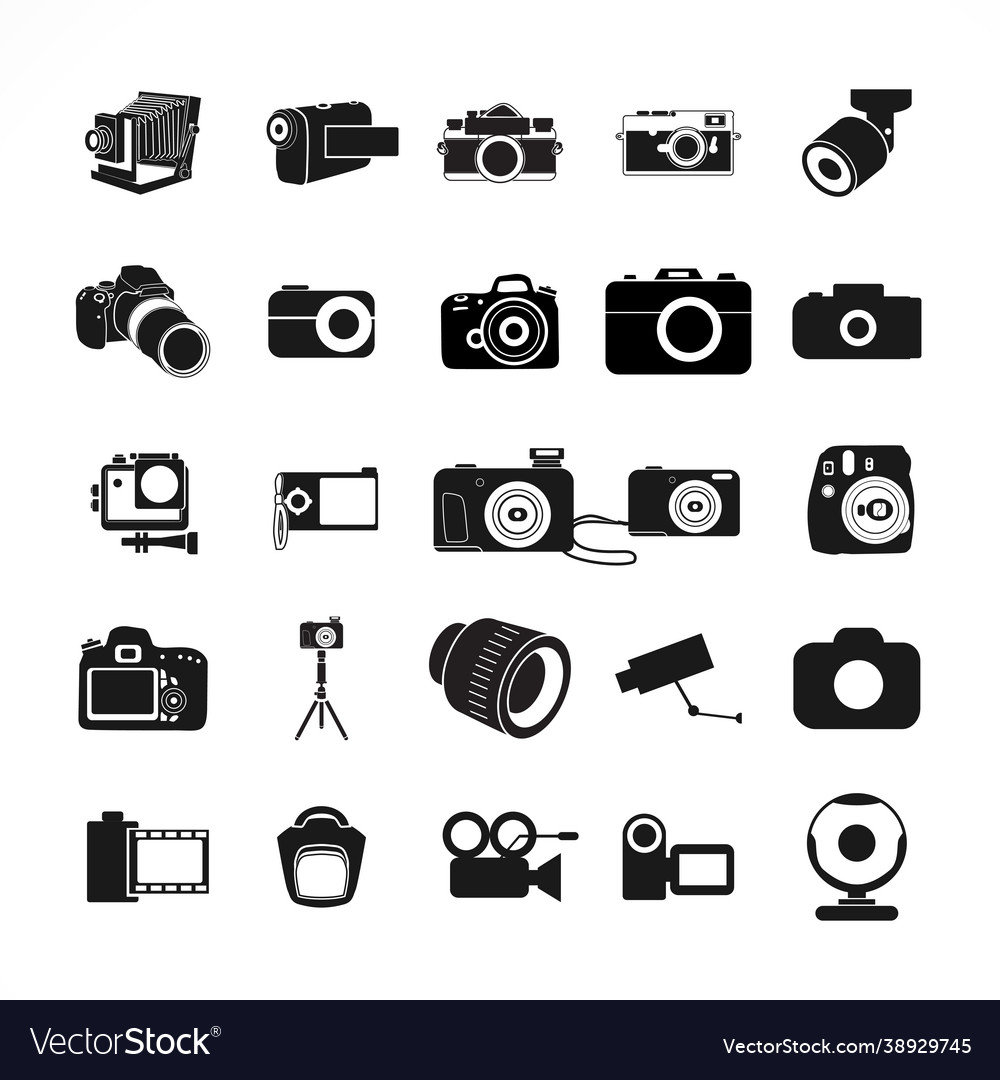 Retro Camera Icon Set