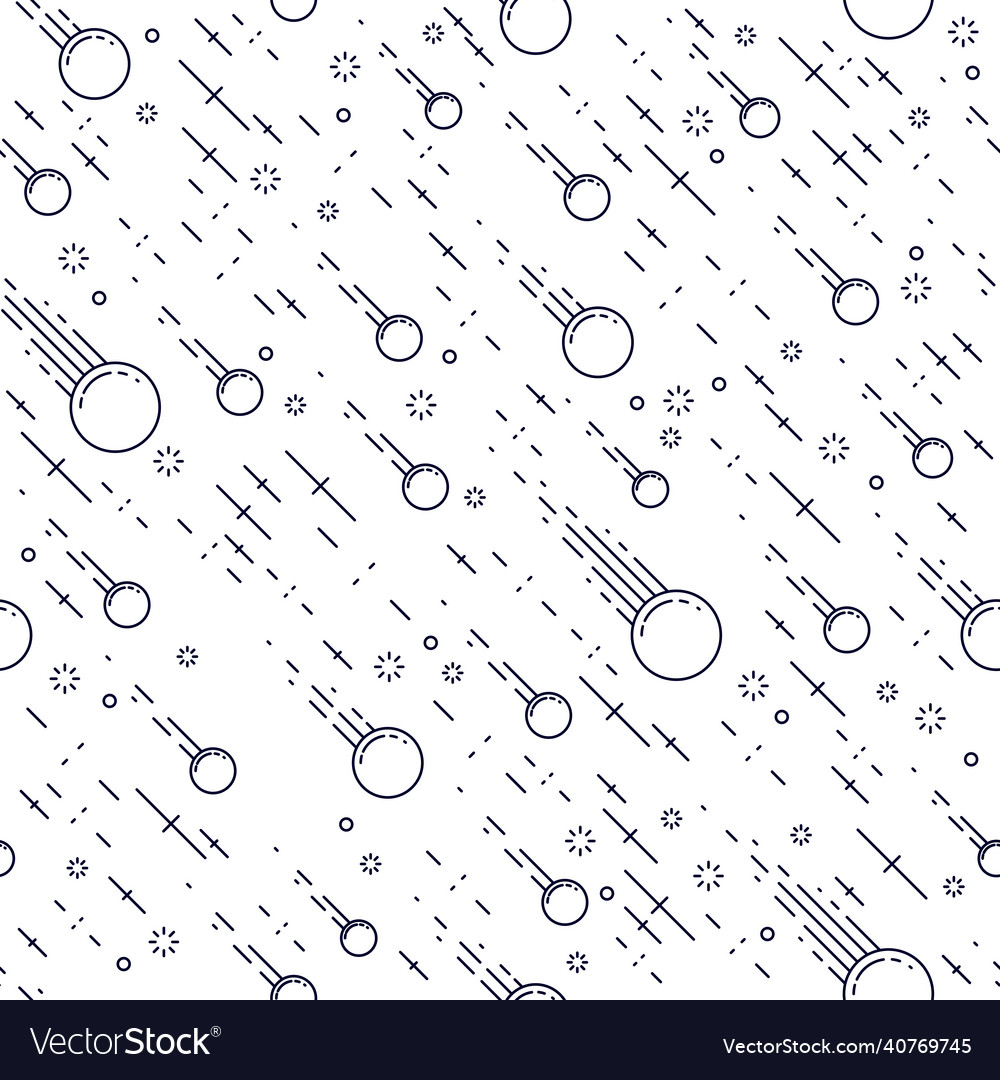 Seamless space background with comets meteorite