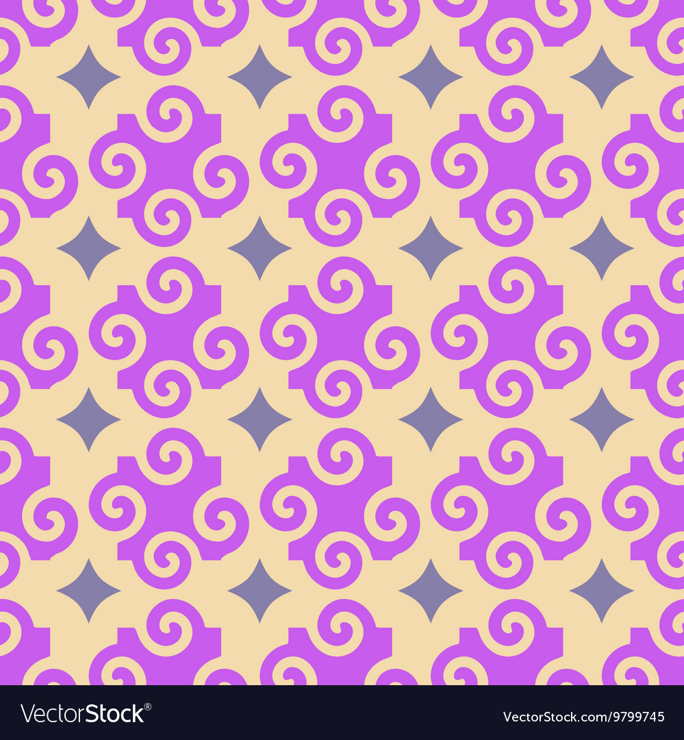 Spiral and star seamless pattern Royalty Free Vector Image