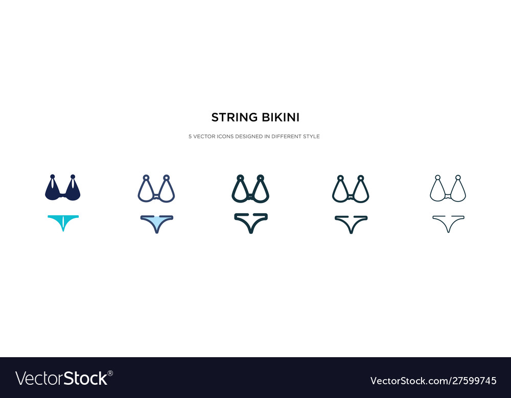 String bikini icon in different style two
