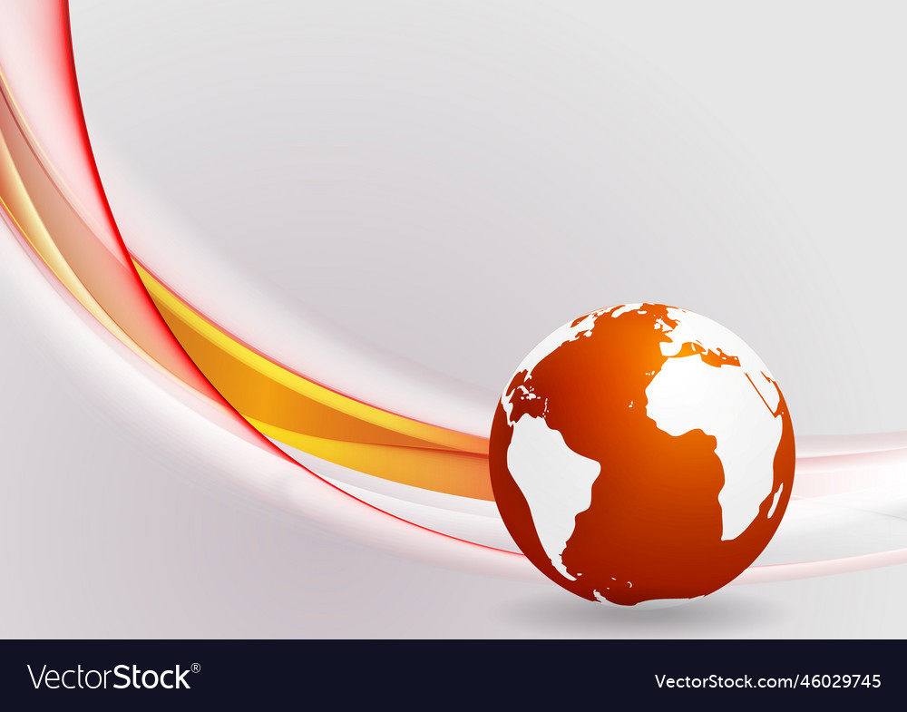 Tech background with globe and smooth waves