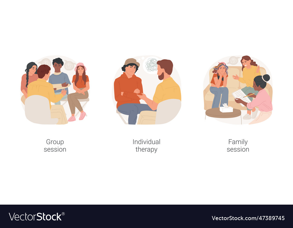 Teenager psychotherapy isolated cartoon