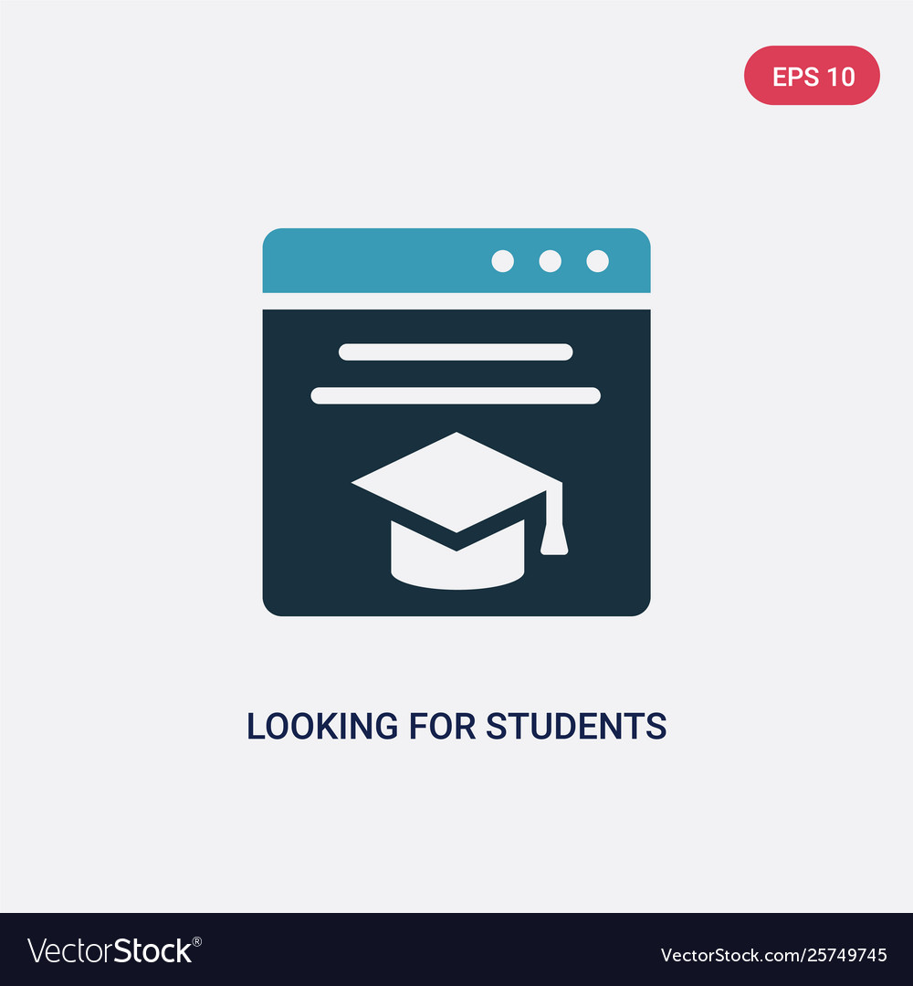 Two color looking for students icon from web vector image Two color looking for students icon from web