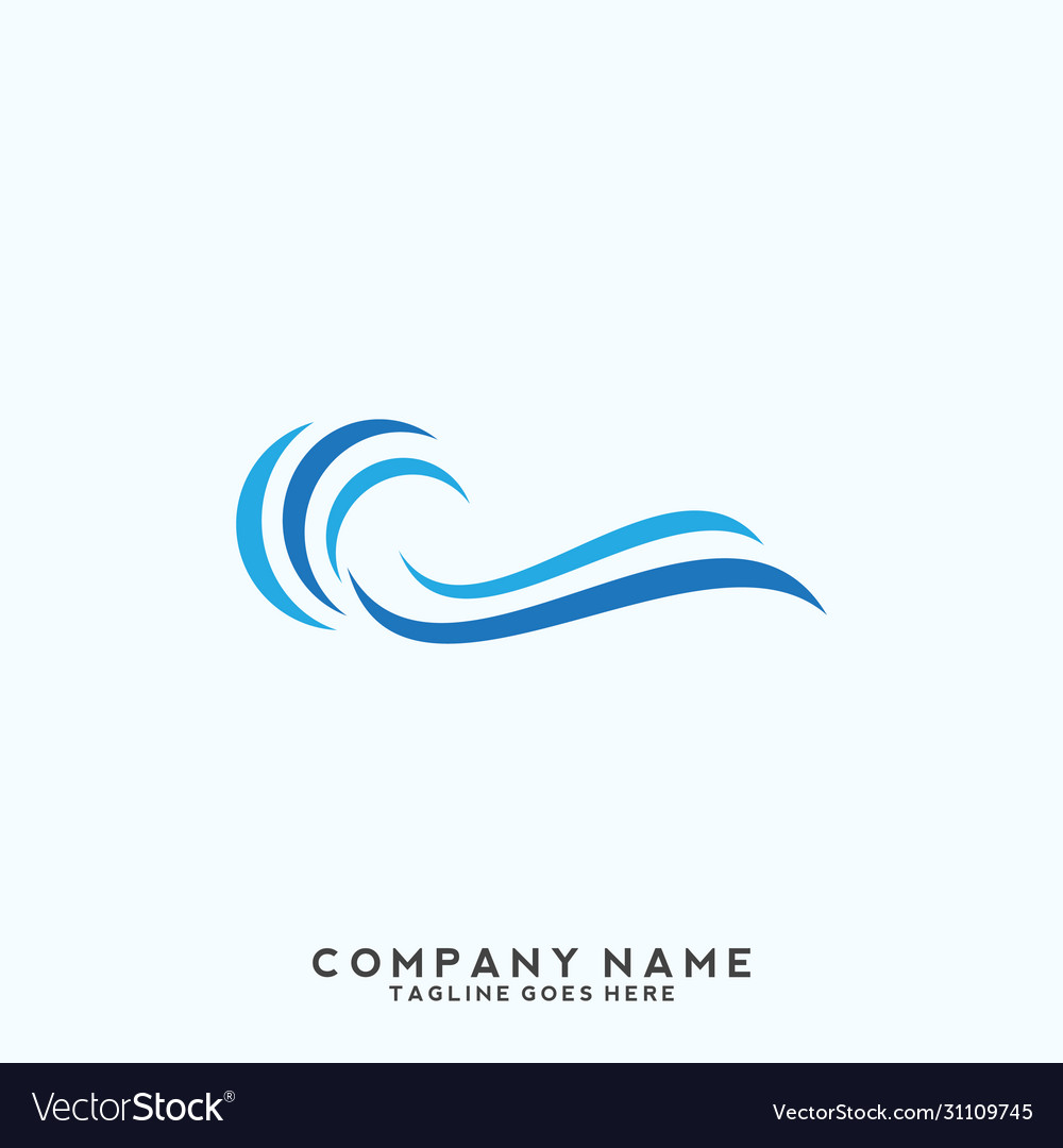 Water wave symbol and icon logo template Vector Image