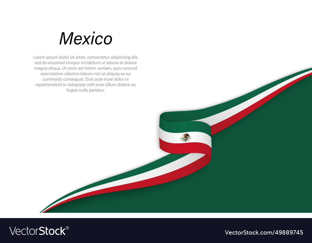 Wave flag of mexico with copyspace background Vector Image