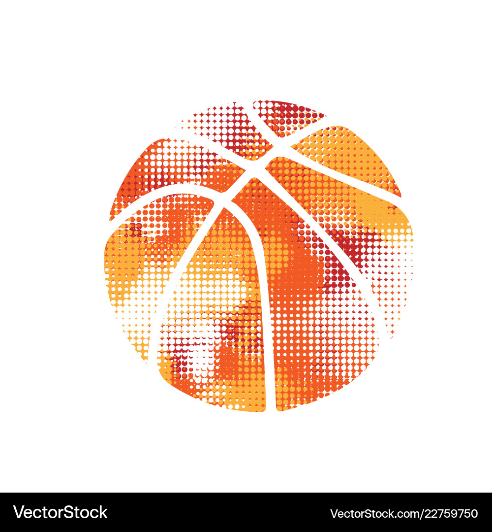 Basketball orange halftone Royalty Free Vector Image
