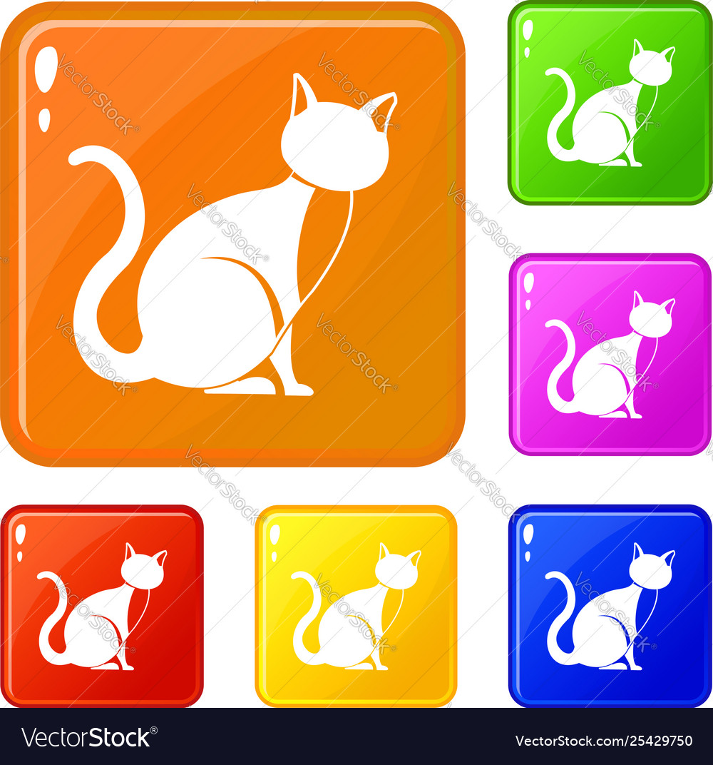 Colorful cat icon Royalty Free Vector Image - VectorStock