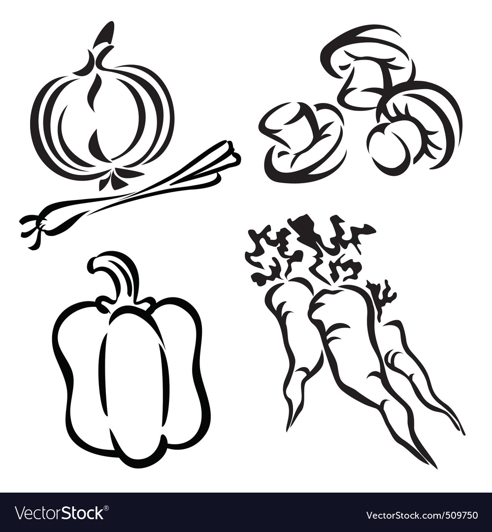 Black Vegetable Silhouettes