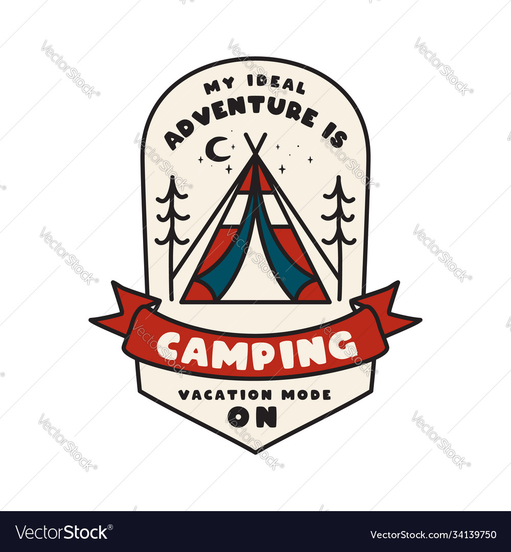 Camping adventure emblem design outdoor logo logo Vector Image